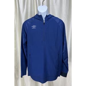Umbro Hooded Windbreaker Track Jacket Lined Blue Men's Size Small